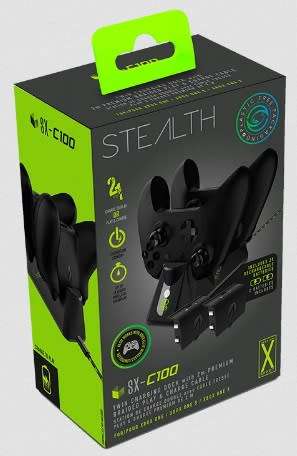 Xbox one - stealth twin USB with play and charge cable battery packs - black - new